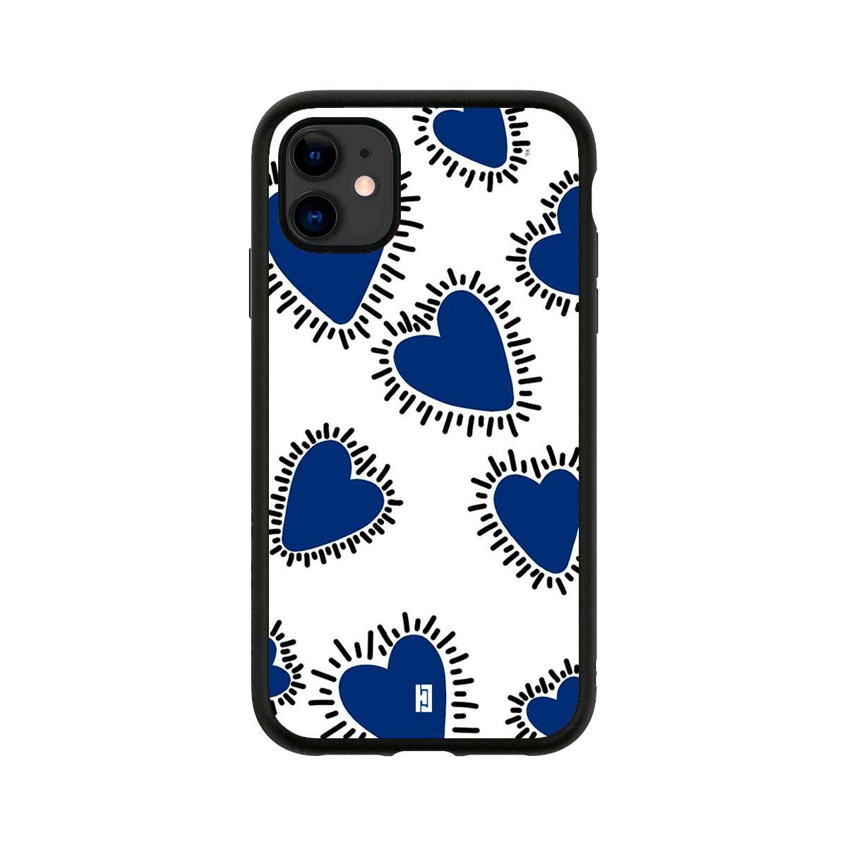 Funda iPhone 11 Corazones Azules