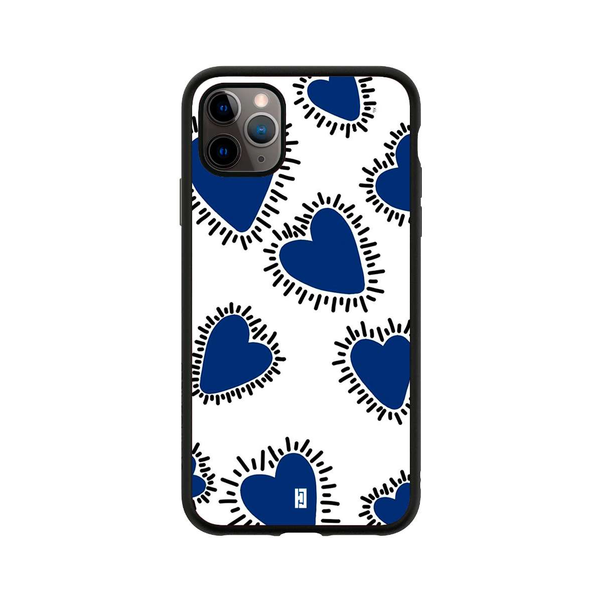 Funda iPhone 11 Pro Max Corazones Azules