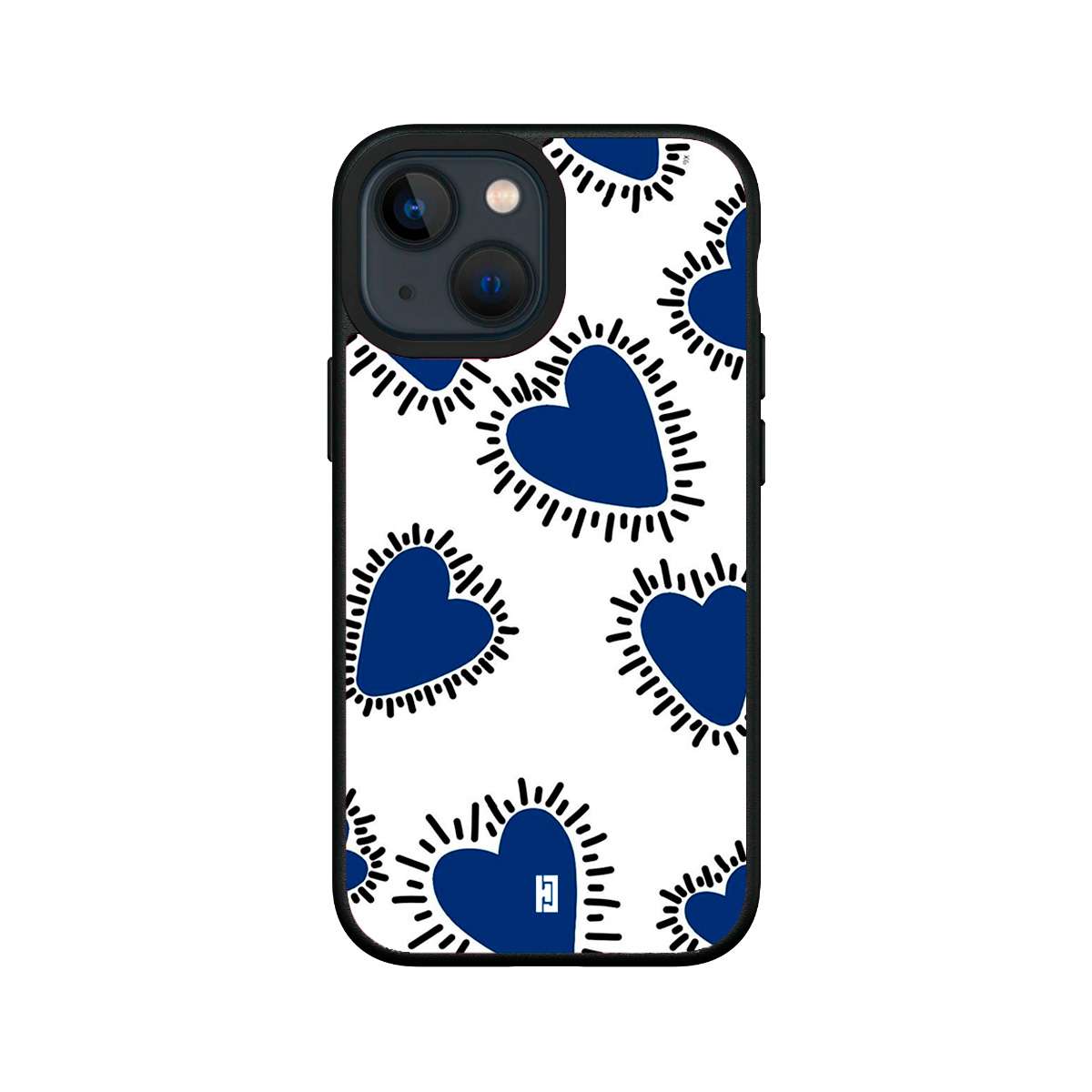 Funda iPhone 12 Mini Corazones Azules