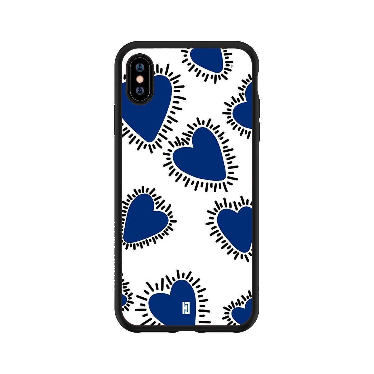 Funda iPhone X/XS Corazones Azules