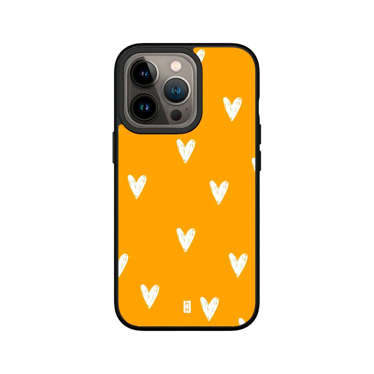 Funda iPhone 12/12 Pro Corazones Amarillo