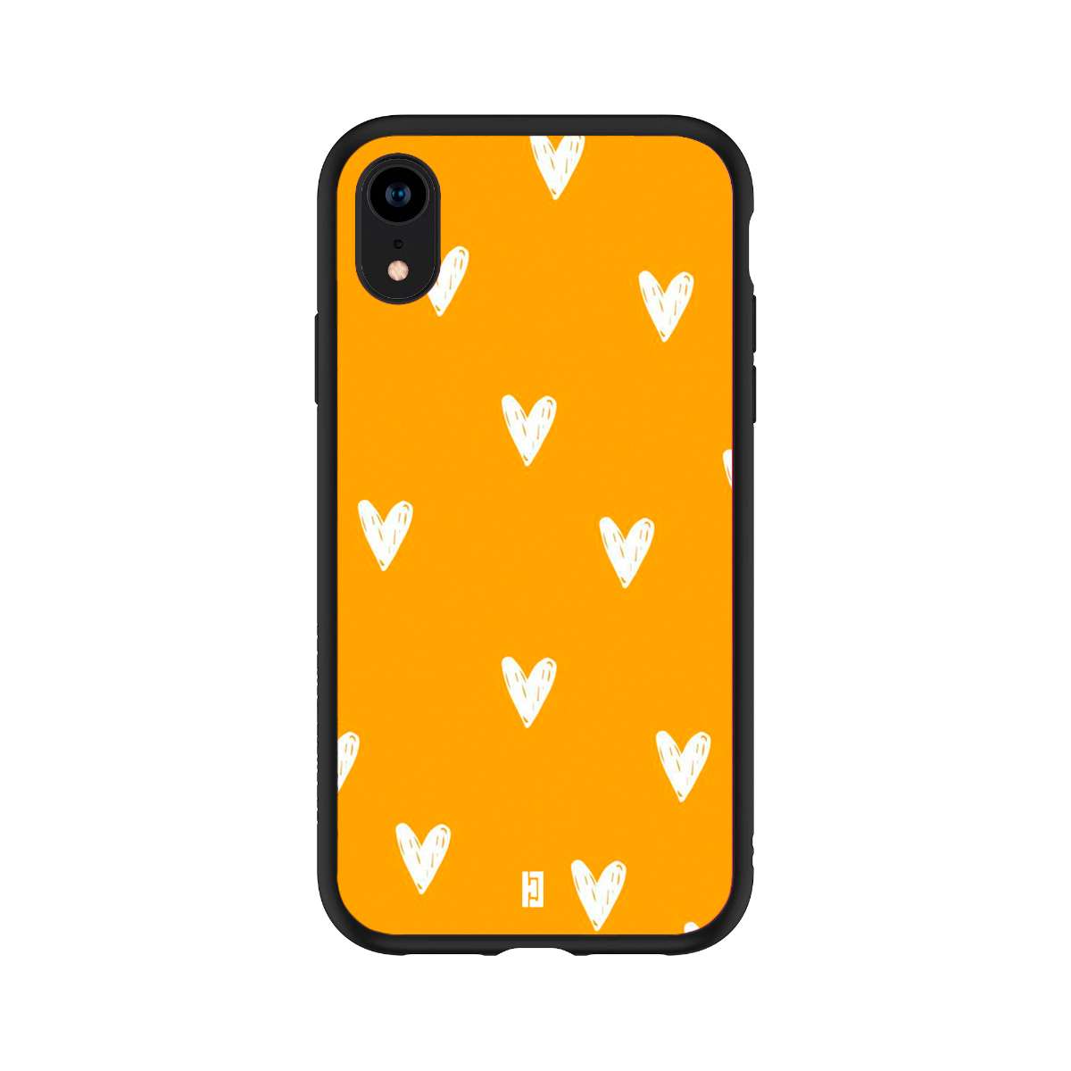 Funda iPhone XR Corazones Amarillo