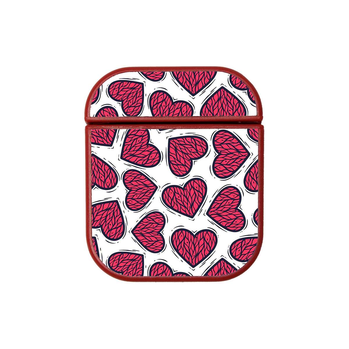 Funda Roja AirPods (1ª/2ª Gen) Corazones